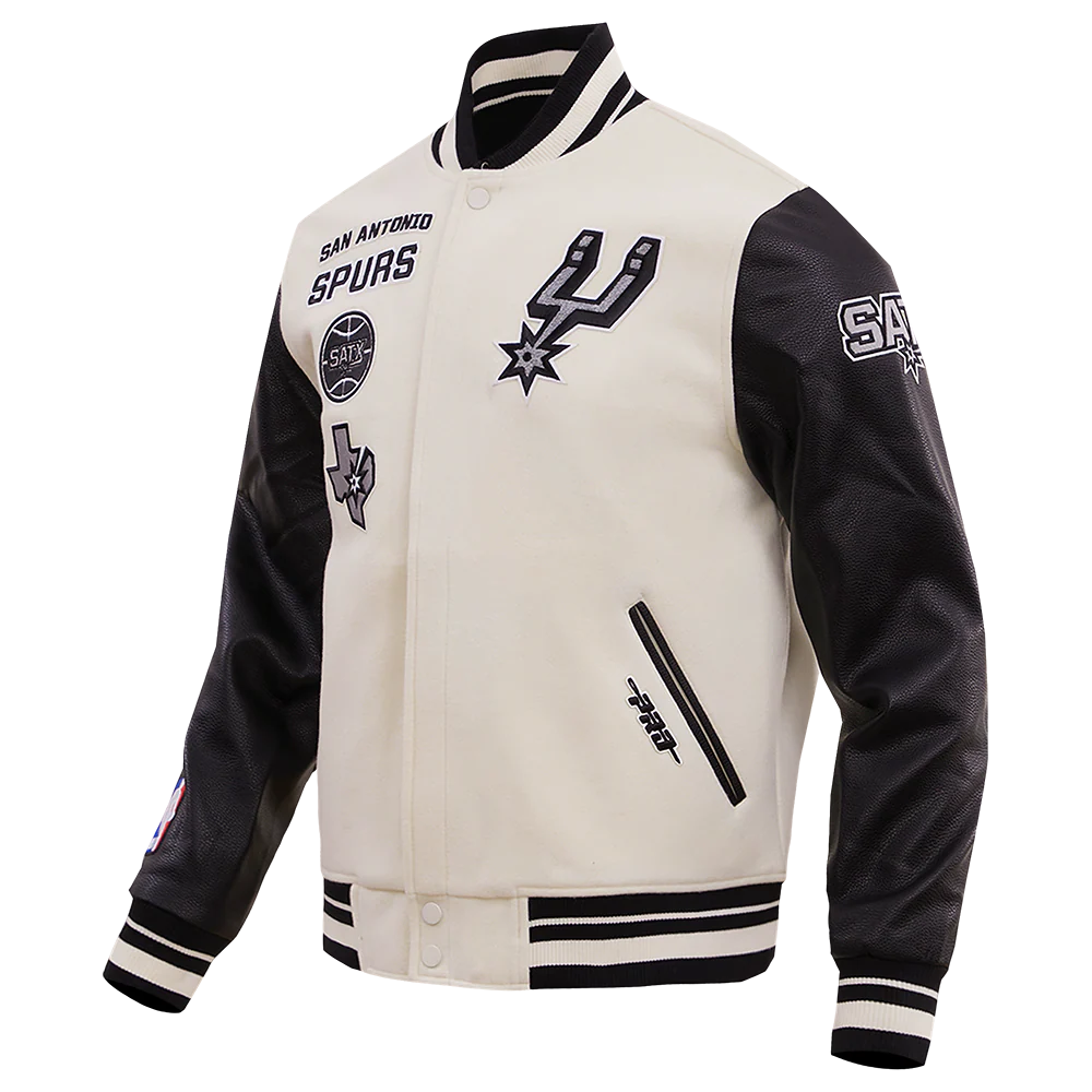 NBA SAN ANTONIO SPURS RETRO CLASSIC MEN'S RIB WOOL VARSITY JACKET