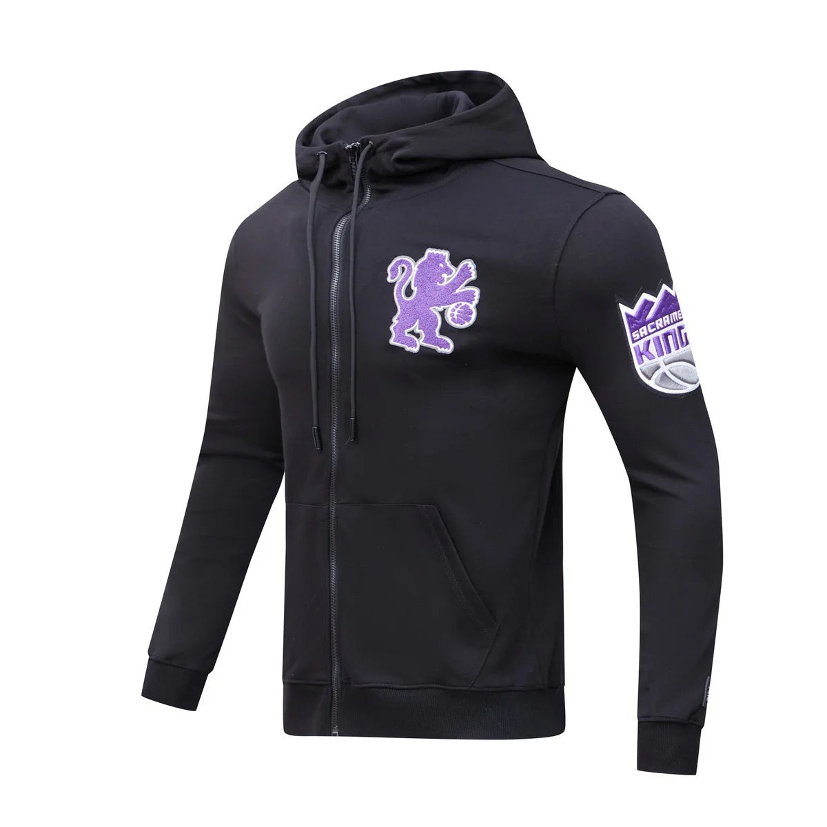 NBA SACRAMENTO KINGS CLASSIC CHENILLE MEN'S FULL ZIP PULLOVER HOODIE