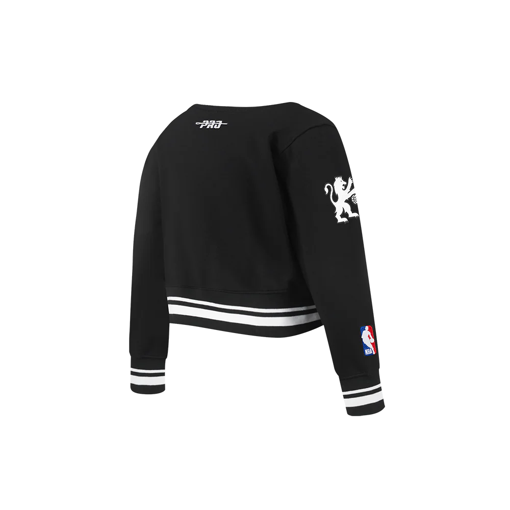 NBA SACRAMENTO KINGS RETRO CLASSIC TODDLER GIRLS RIB FLEECE CREWNECK