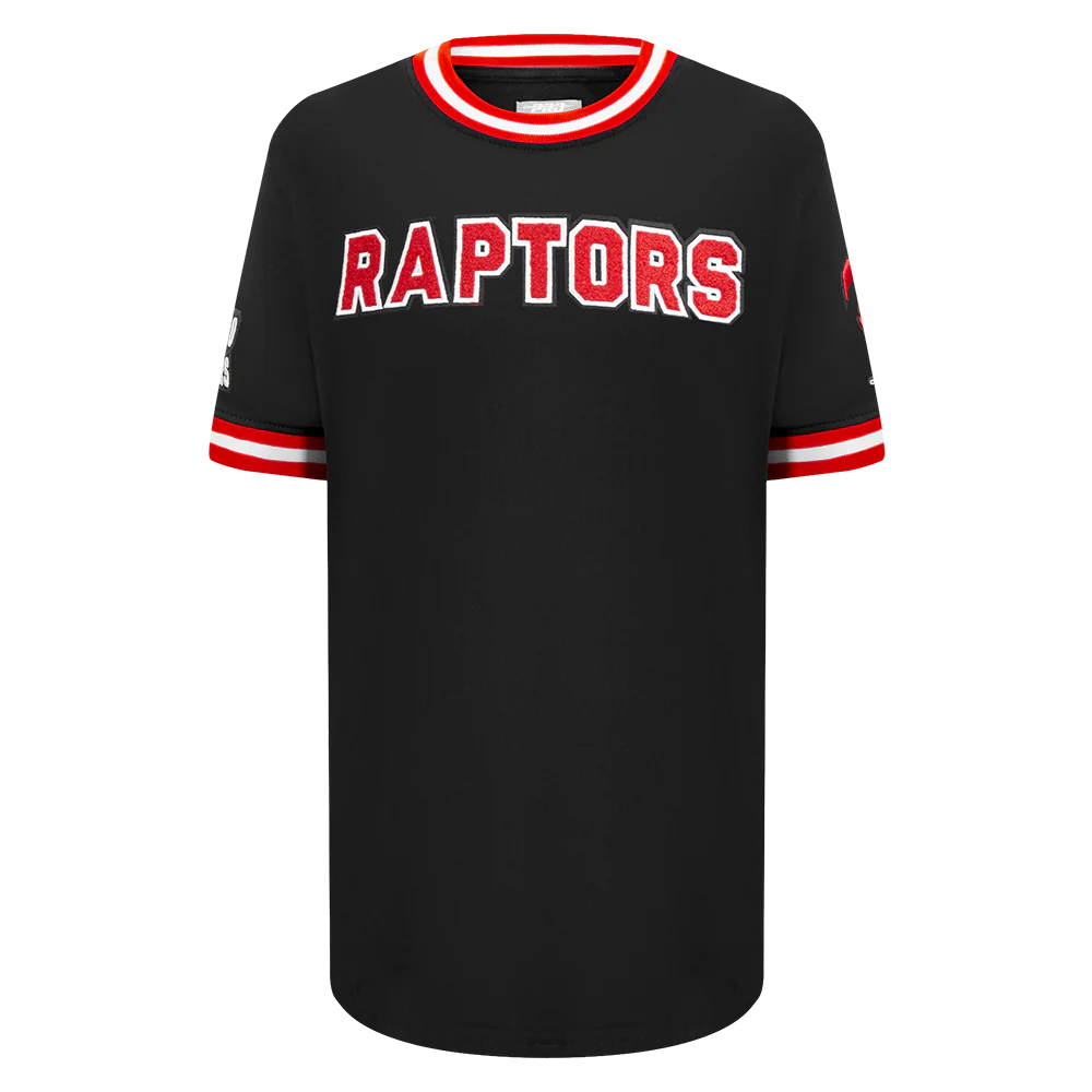 NBA TORONTO RAPTORS CLASSIC BIG BOYS SHORT SLEEVE STRIPED RIB TEE