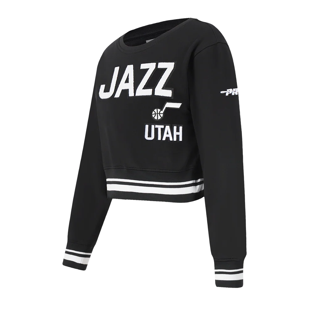 NBA UTAH JAZZ RETRO CLASSIC BIG GIRLS RIB FLEECE CREWNECK