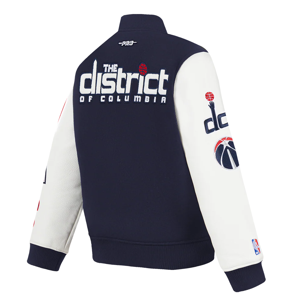 NBA WASHINGTON WIZARDS CLASSIC BIG BOYS WOOL VARSITY JACKET