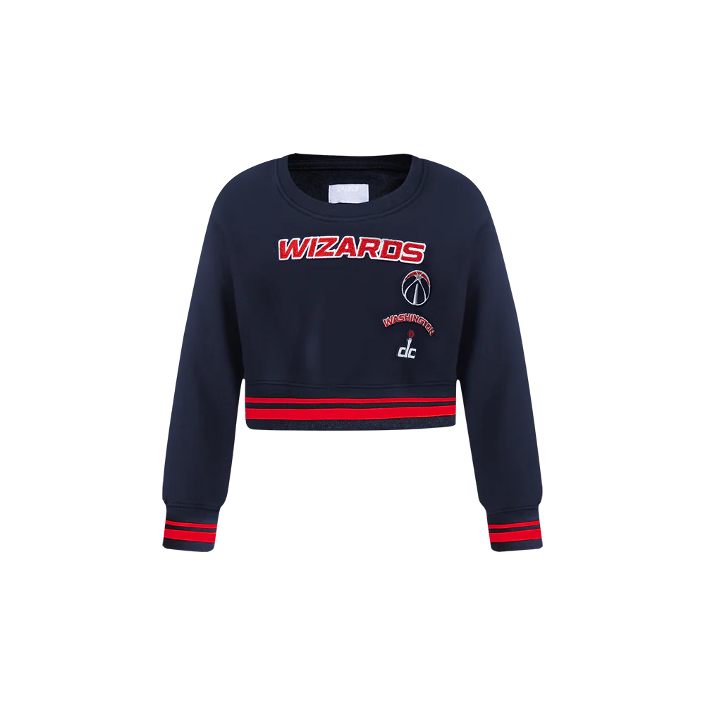 NBA WASHINGTON WIZARDS RETRO CLASSIC TODDLER GIRLS RIB FLEECE CREWNECK