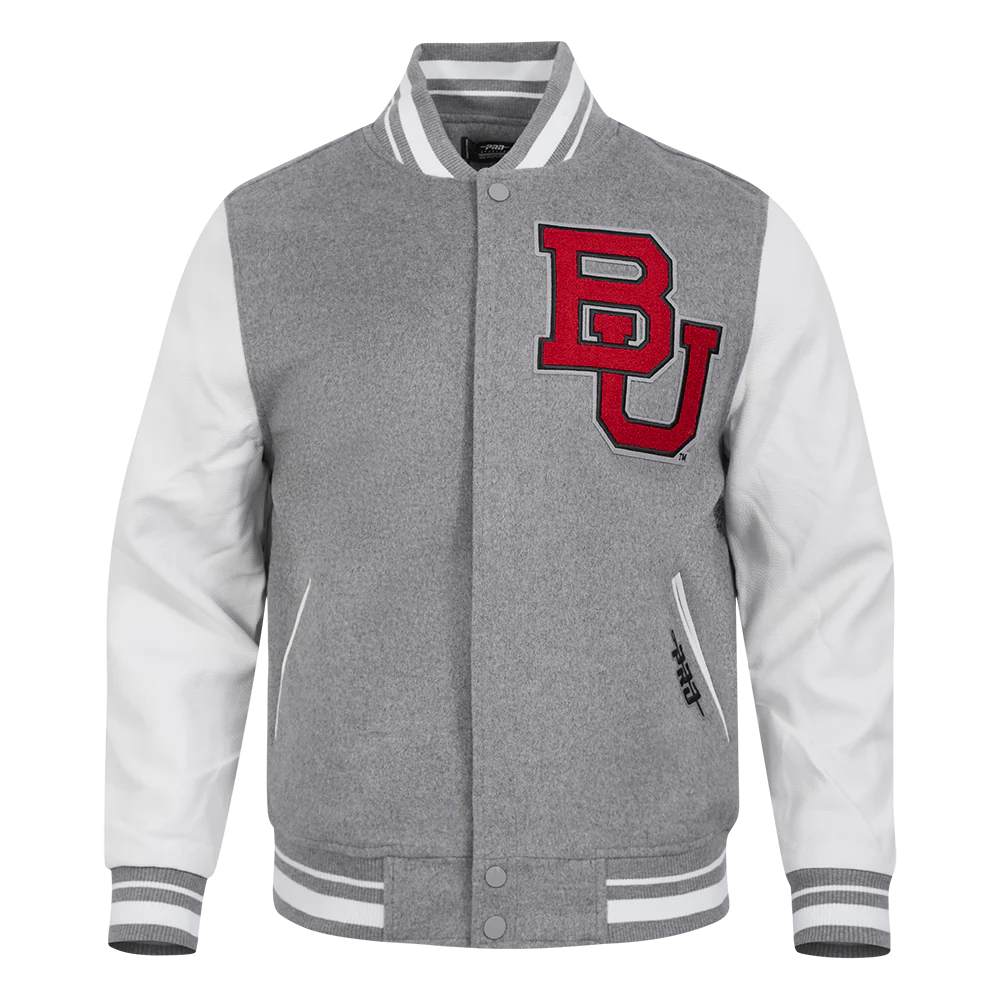 BOSTON UNIVERSITY CLASSIC MEN'S RIB WOOL VARSITY JACKET