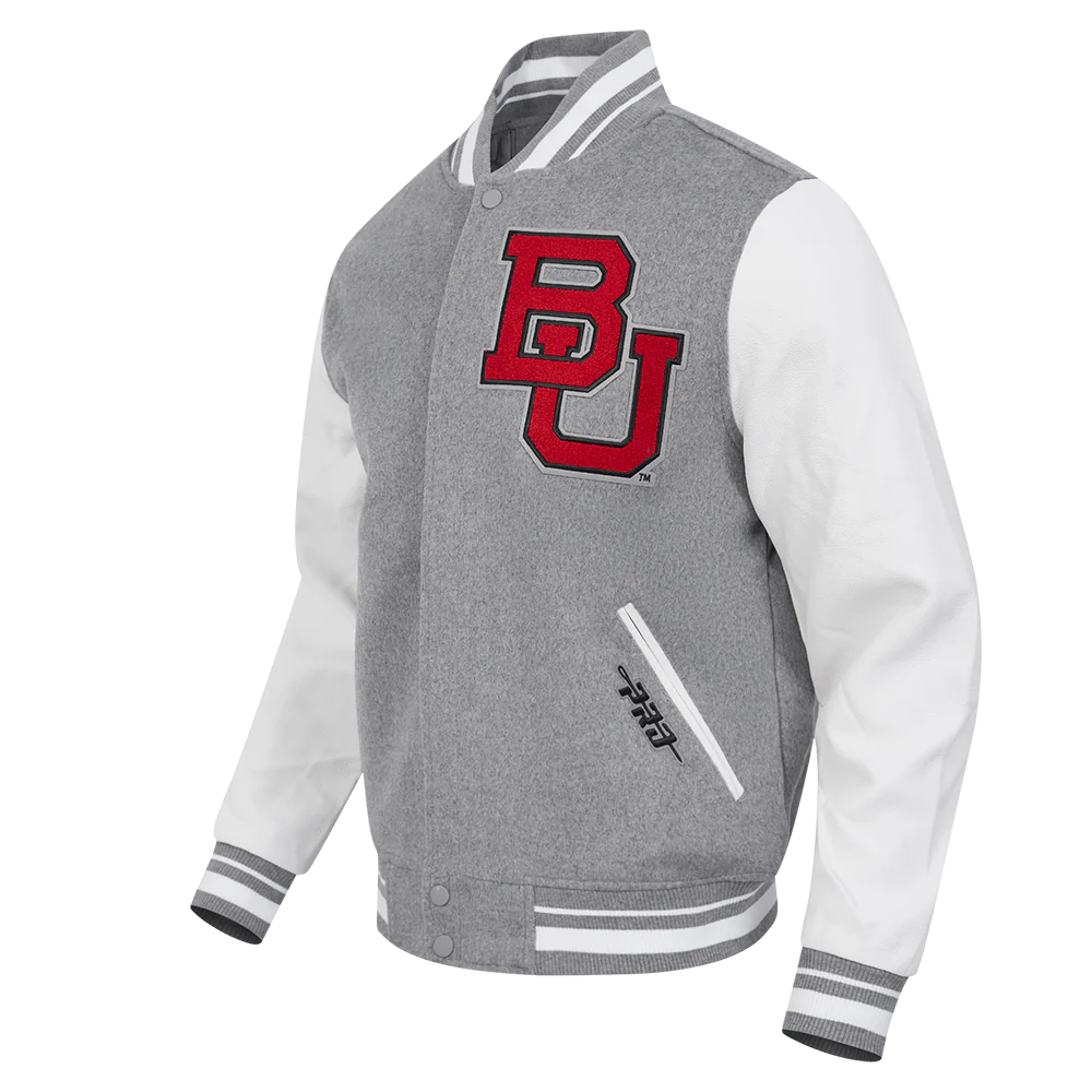 BOSTON UNIVERSITY CLASSIC MEN'S RIB WOOL VARSITY JACKET