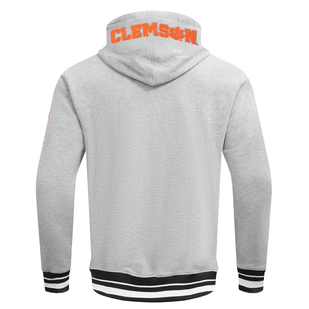 CLEMSON UNIVERSITY CLASSIC MEN'S STACKED LOGO PULLOVER HOODIE