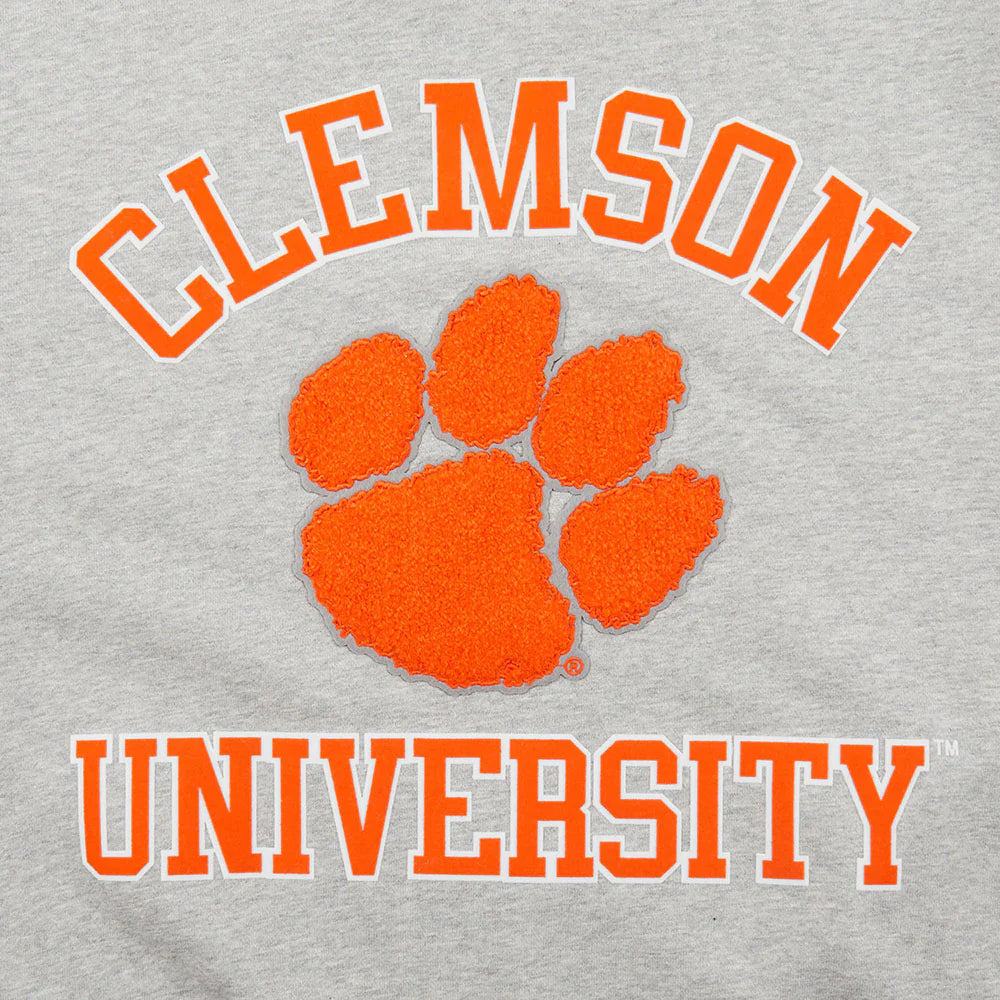 CLEMSON UNIVERSITY CLASSIC MEN'S STACKED LOGO PULLOVER HOODIE