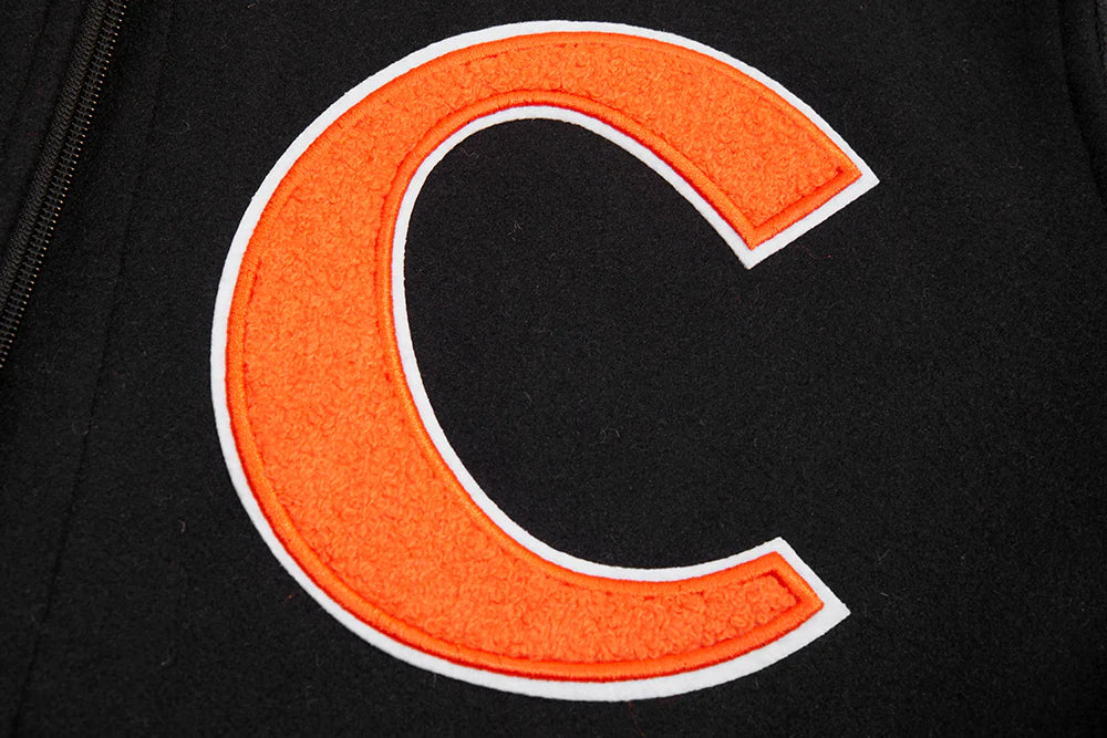 CLEMSON UNIVERSITY CLASSIC RIB WOOL VARSITY JACKET