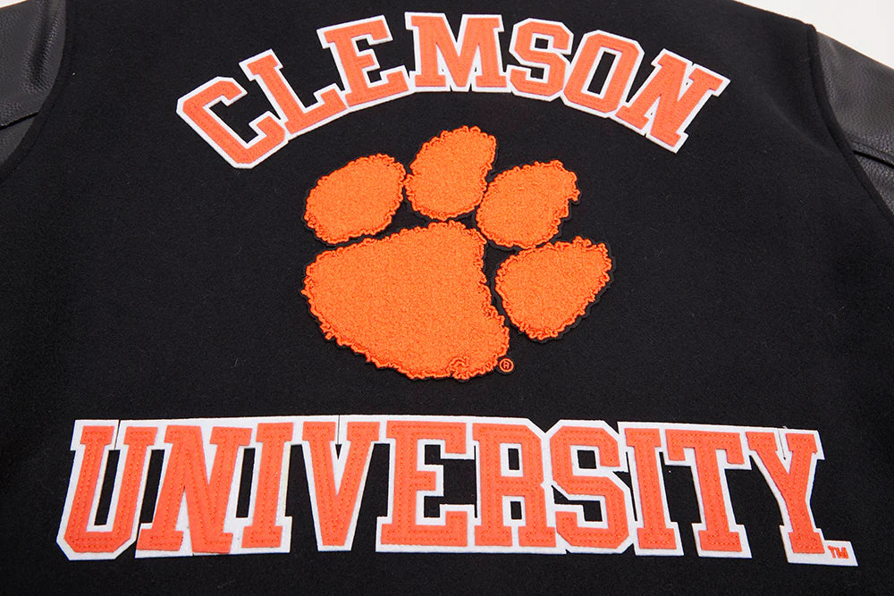 CLEMSON UNIVERSITY CLASSIC RIB WOOL VARSITY JACKET