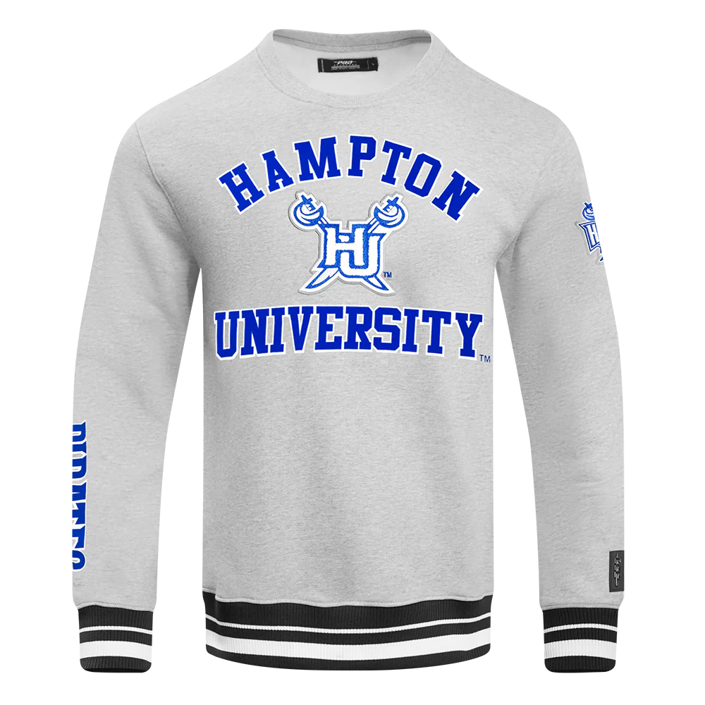 HAMPTON UNIVERSITY CLASSIC MEN'S STACKED LOGO FLEECE CREWNECK