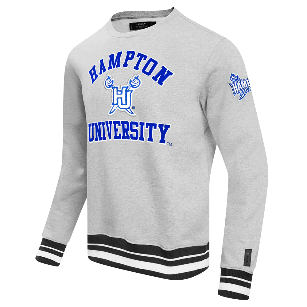 HAMPTON UNIVERSITY CLASSIC MEN'S STACKED LOGO FLEECE CREWNECK