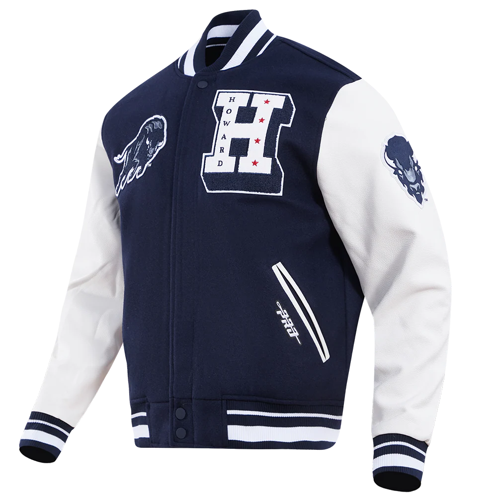 HOWARD UNIVERSITY CLASSIC RIB WOOL VARSITY JACKET