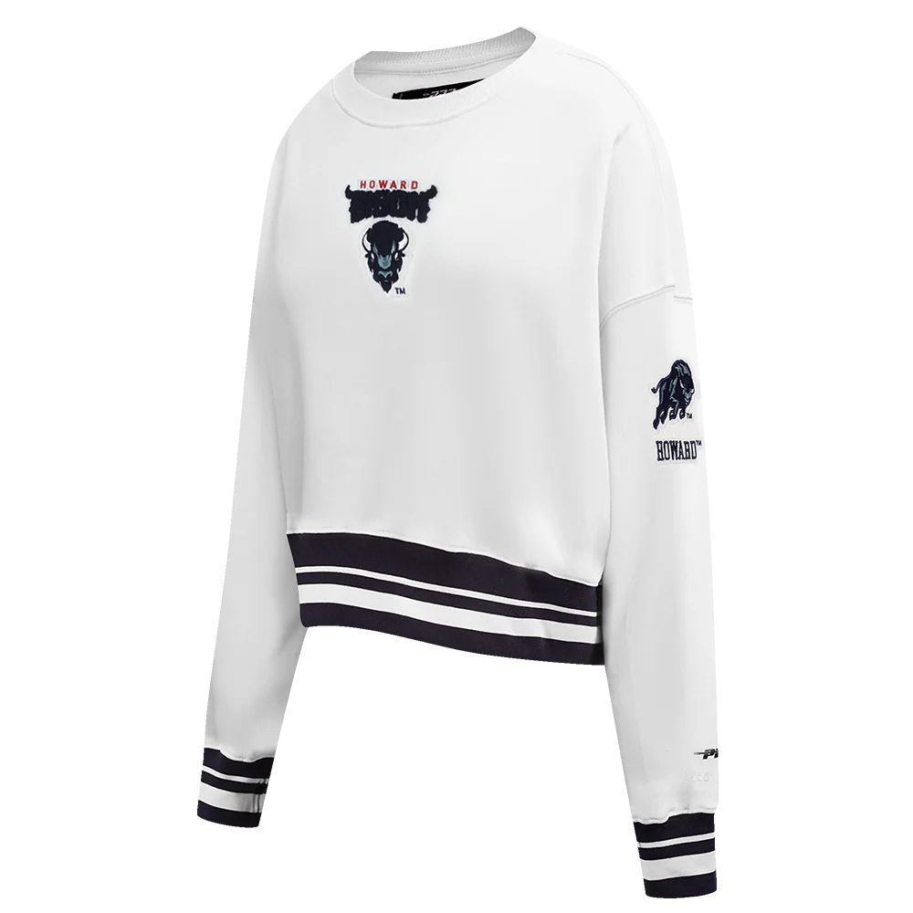HOWARD UNIVERSITY CLASSIC WOMEN'S RIB FLEECE CREWNECK