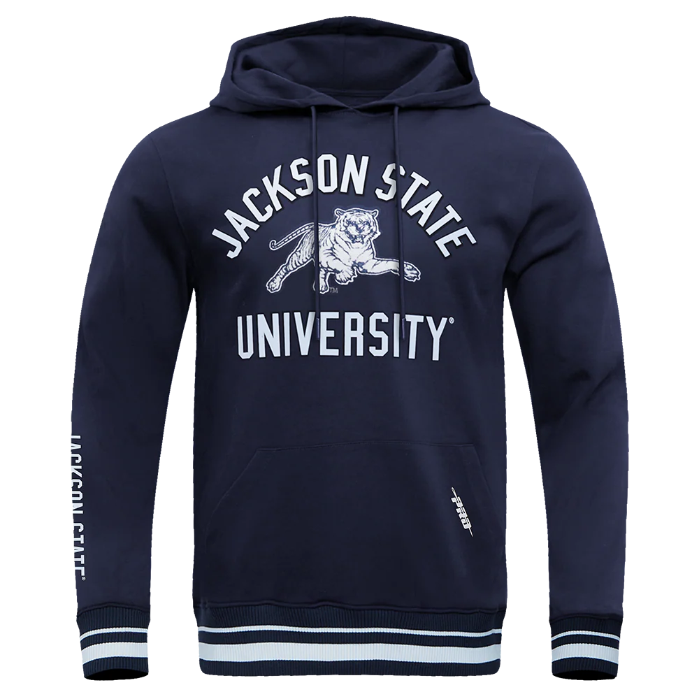 JACKSON STATE UNIVERSITY CLASSIC MEN'S STACKED LOGO PULLOVER HOODIE