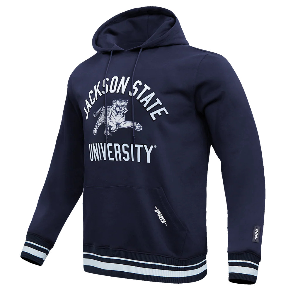 JACKSON STATE UNIVERSITY CLASSIC MEN'S STACKED LOGO PULLOVER HOODIE