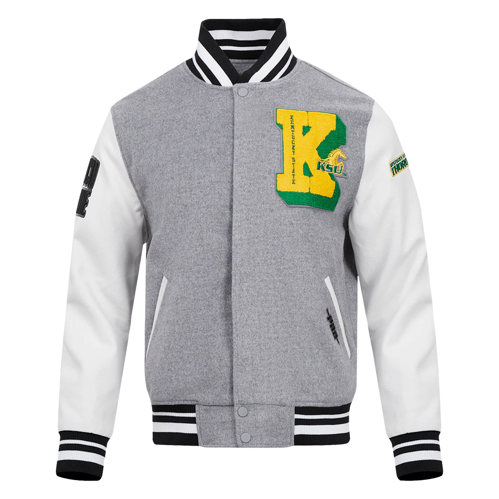 KENTUCKY STATE UNIVERSITY CLASSIC RIB WOOL MEN'S VARSITY JACKET