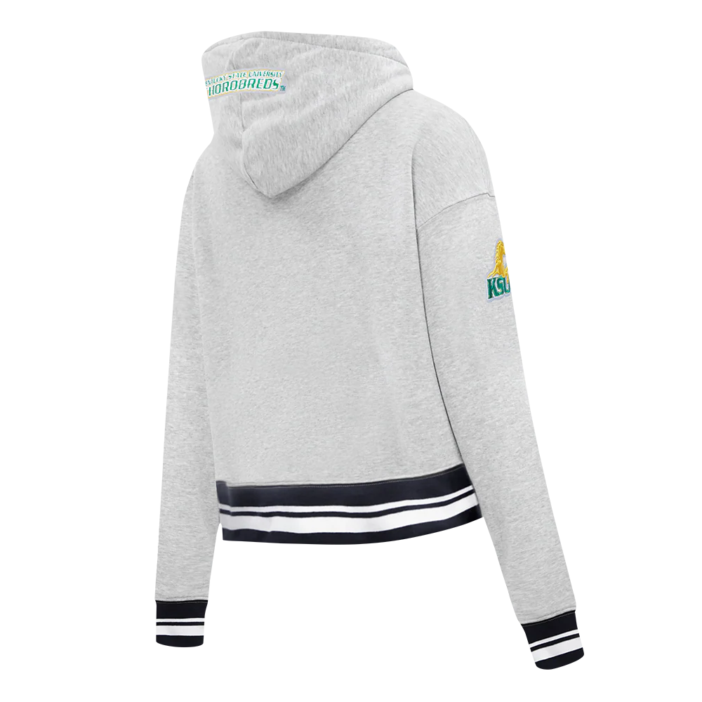 KENTUCKY STATE UNIVERSITY CLASSIC RIB FLEECE CROPPED PULLOVER HOODIE