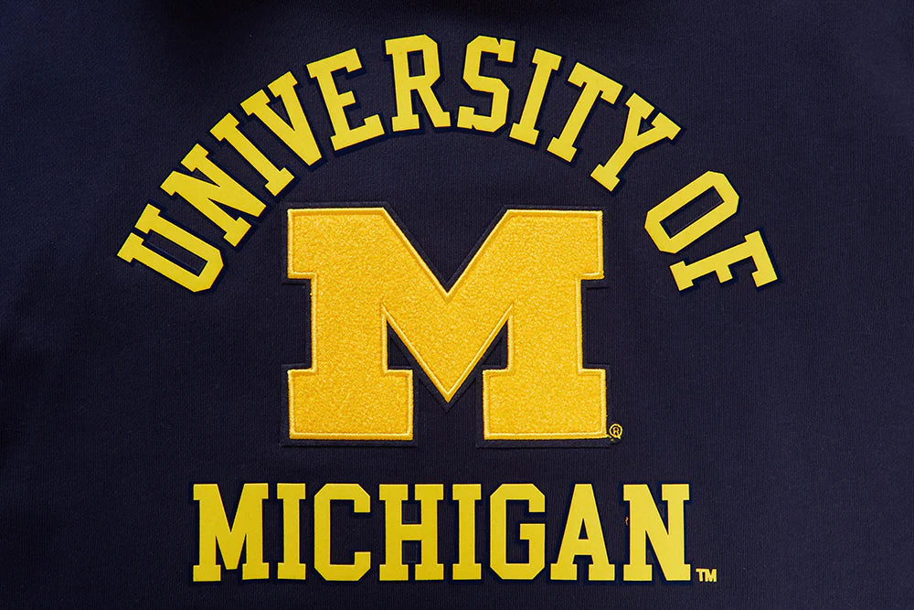 UNIVERSITY OF MICHIGAN CLASSIC MEN'S STACKED LOGO PULLOVER HOODIE