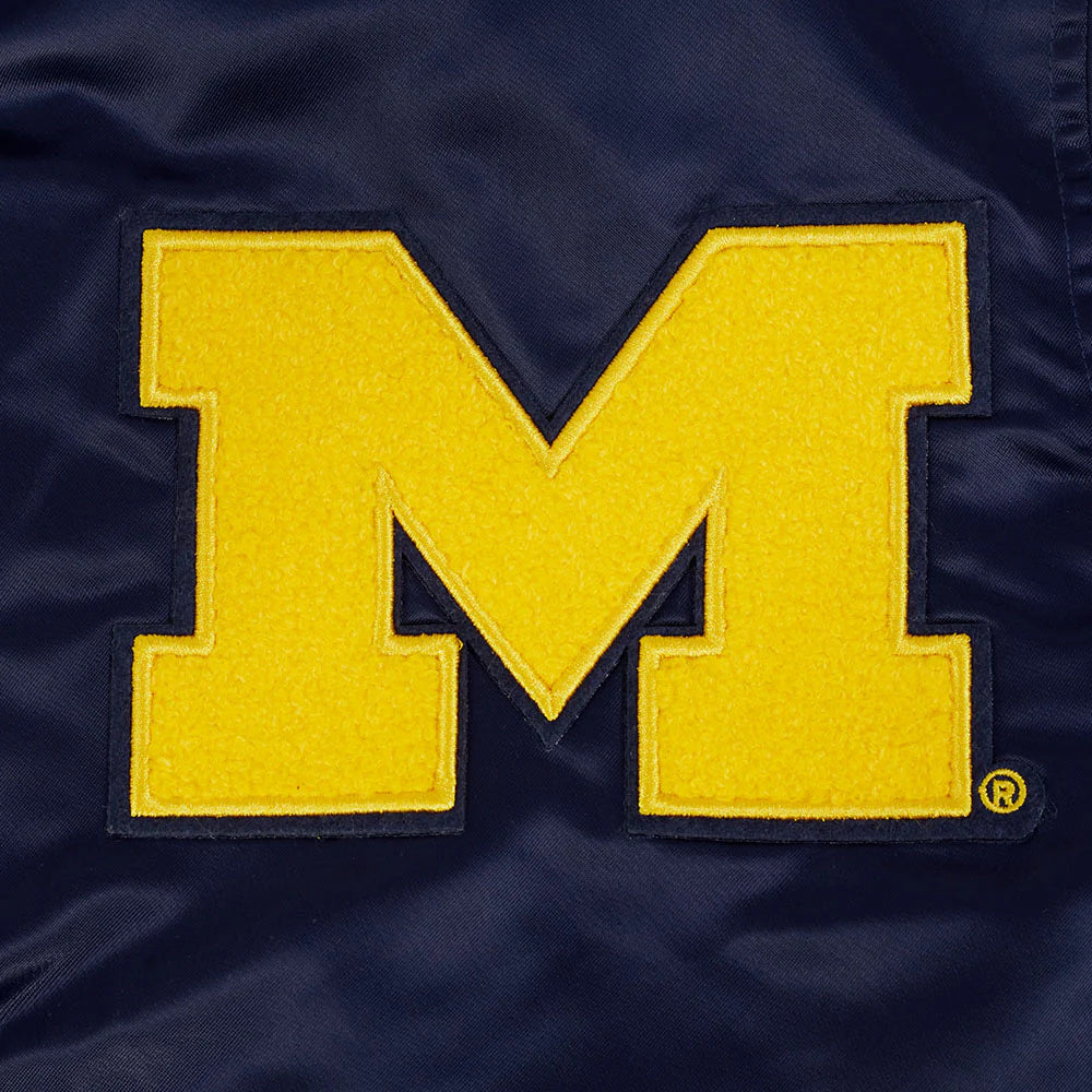 UNIVERSITY OF MICHIGAN CLASSIC MEN'S RIB SATIN JACKET