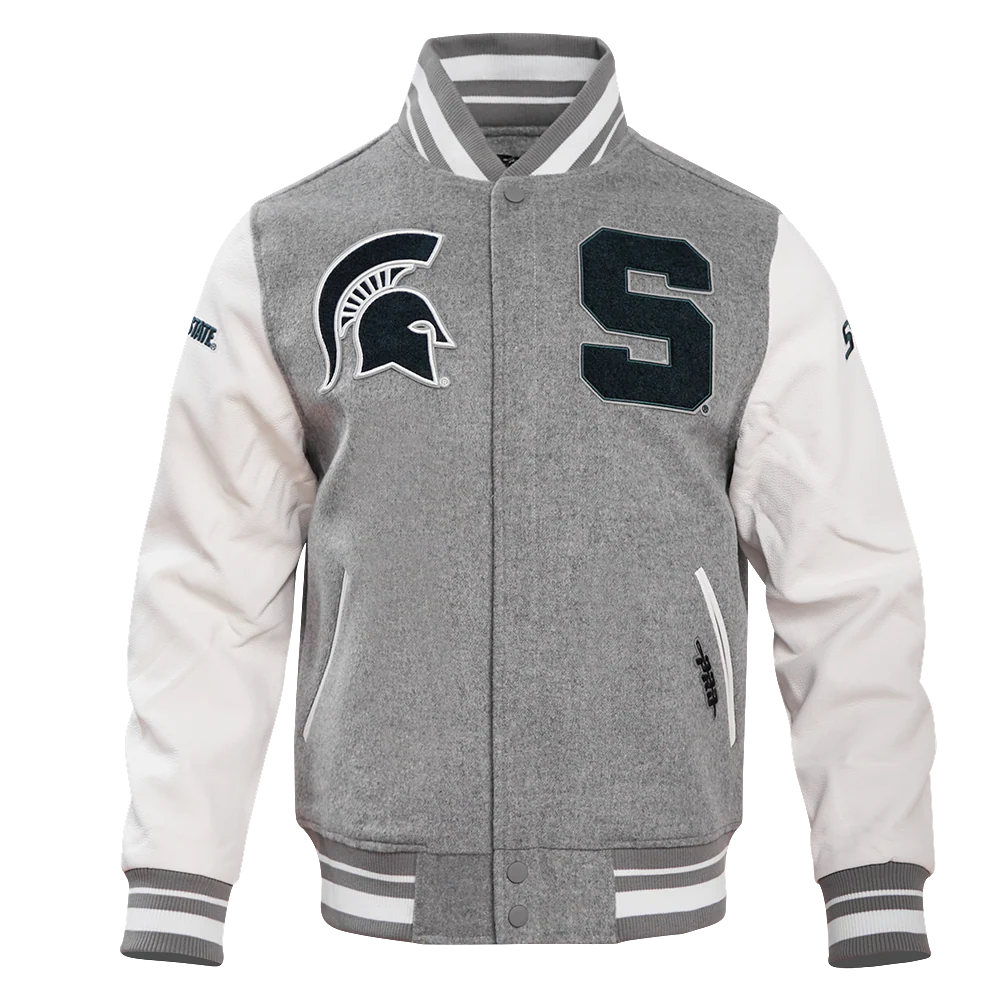 MICHIGAN STATE UNIVERSITY CLASSIC RIB WOOL MEN'S VARSITY JACKET