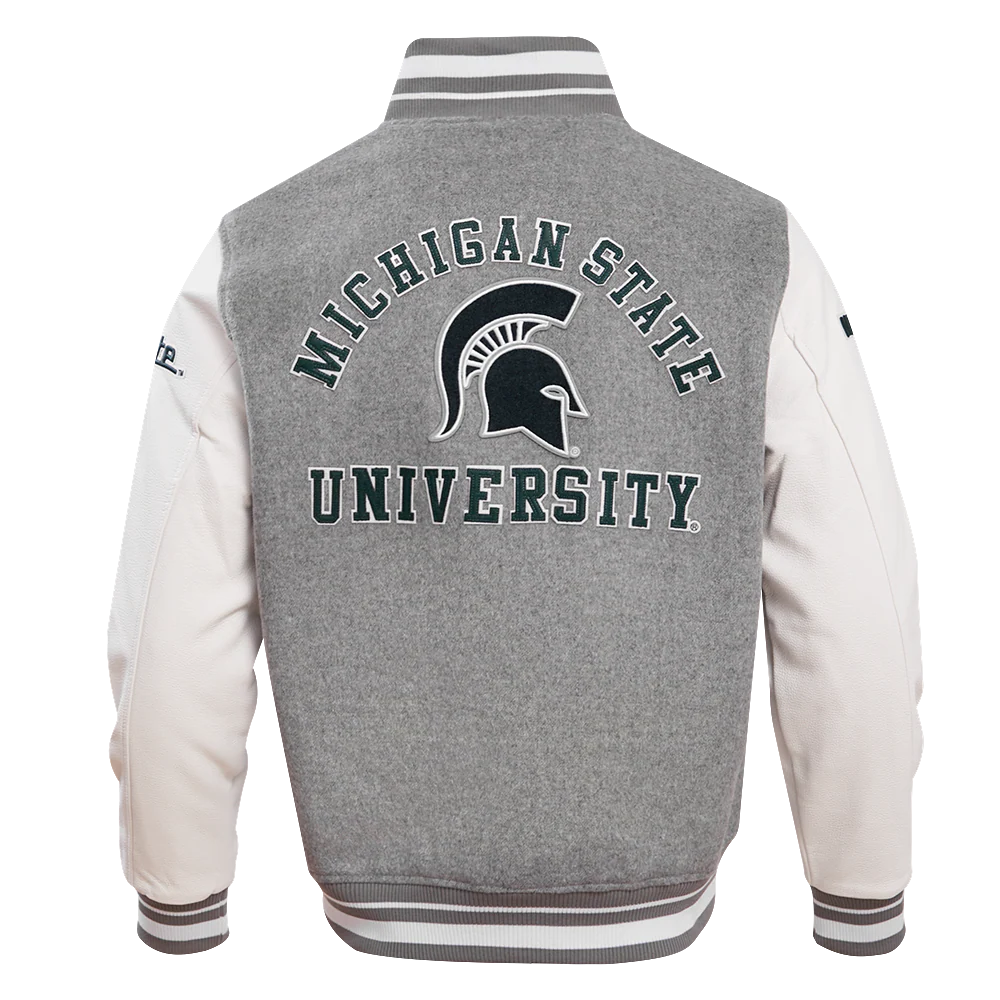 MICHIGAN STATE UNIVERSITY CLASSIC RIB WOOL MEN'S VARSITY JACKET