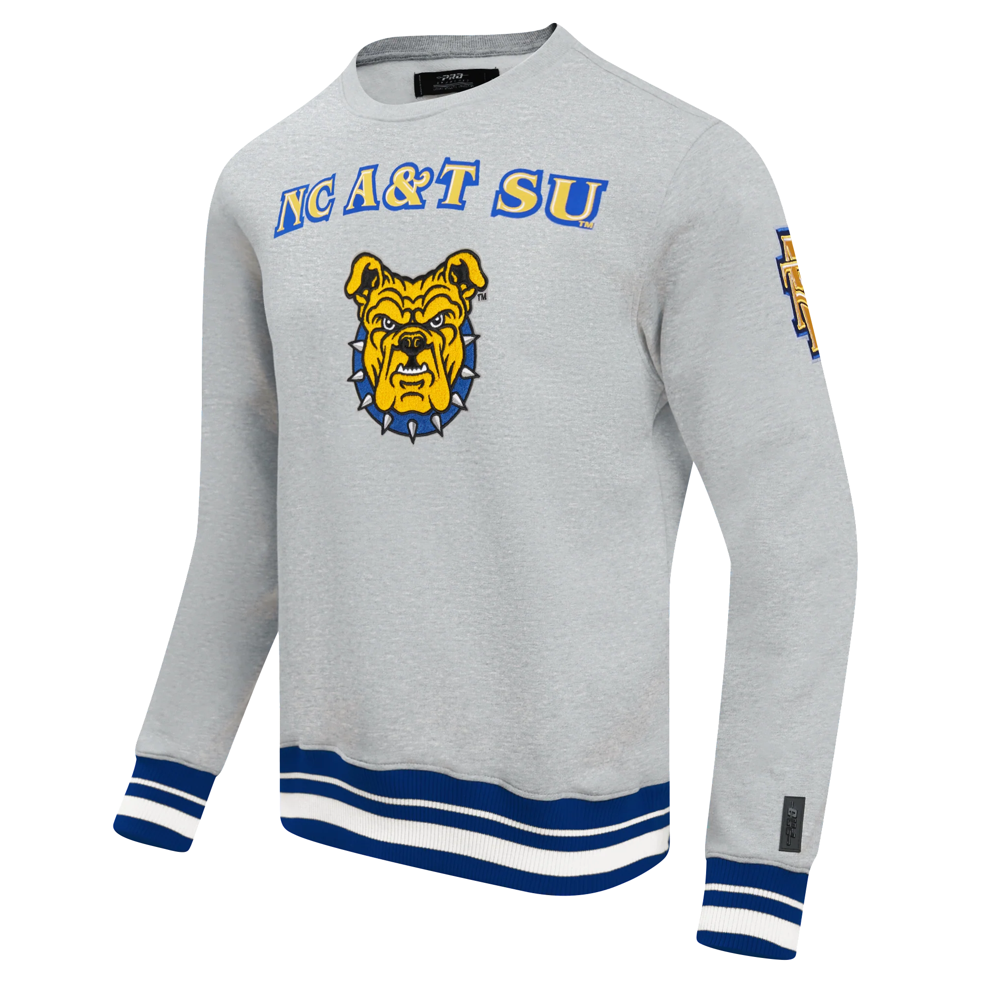 NORTH CAROLINA A&T STATE UNIVERSITY CLASSIC STACKED LOGO FLEECE CREWNECK