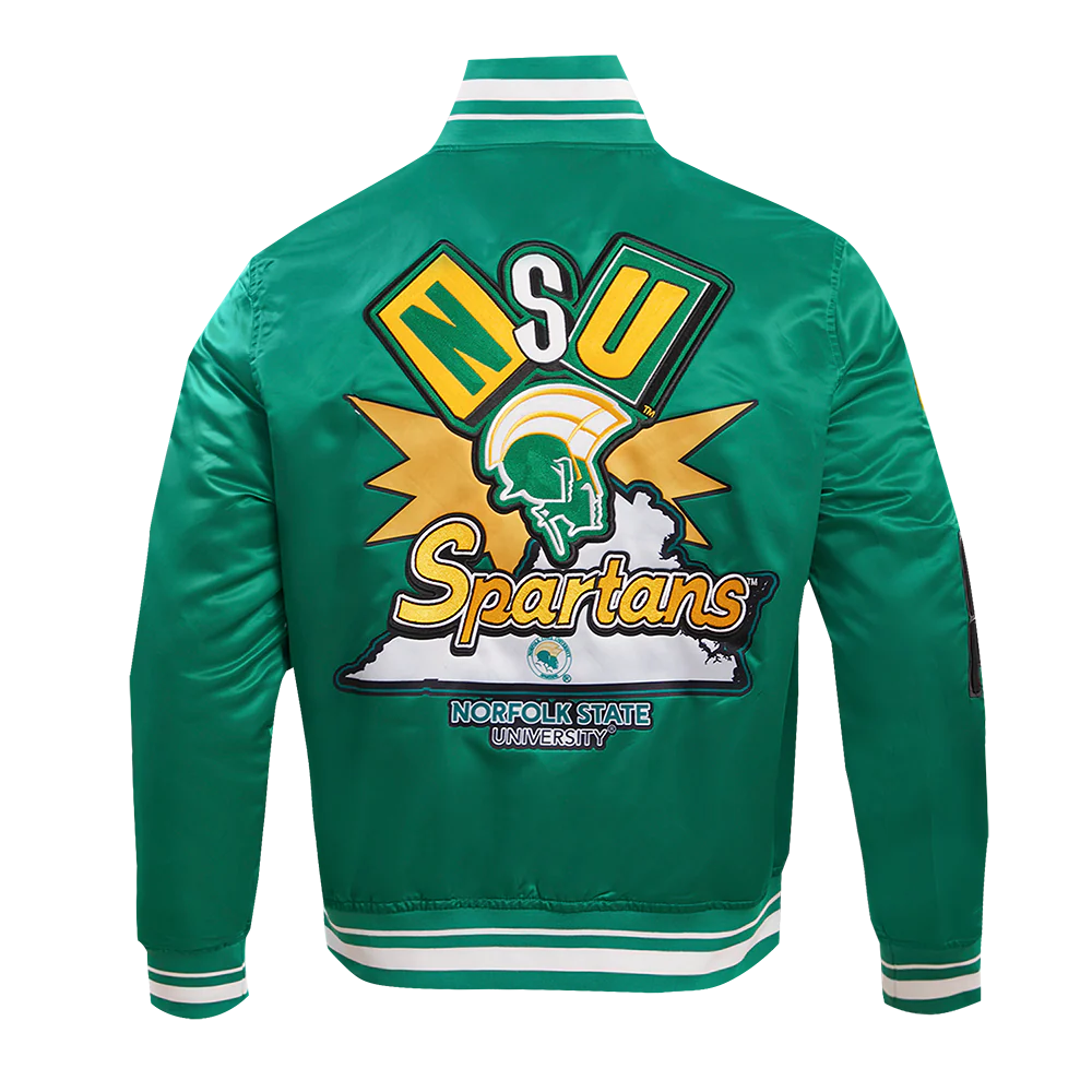 NORFOLK STATE UNIVERSITY HOMECOMING RIB MEN'S SATIN JACKET