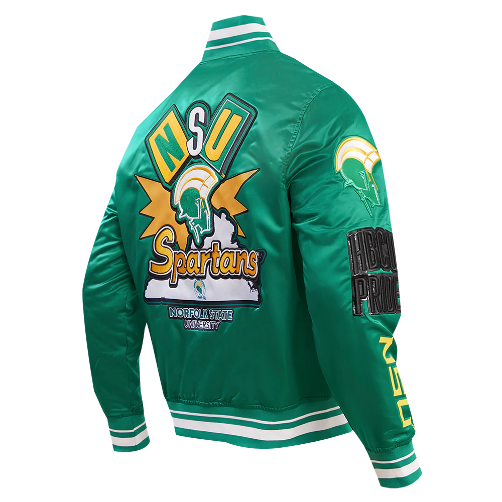 NORFOLK STATE UNIVERSITY HOMECOMING RIB MEN'S SATIN JACKET