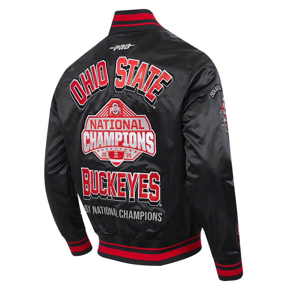 OHIO STATE UNIVERSITY CHAMPIONS MEN'S RIB SATIN JACKET