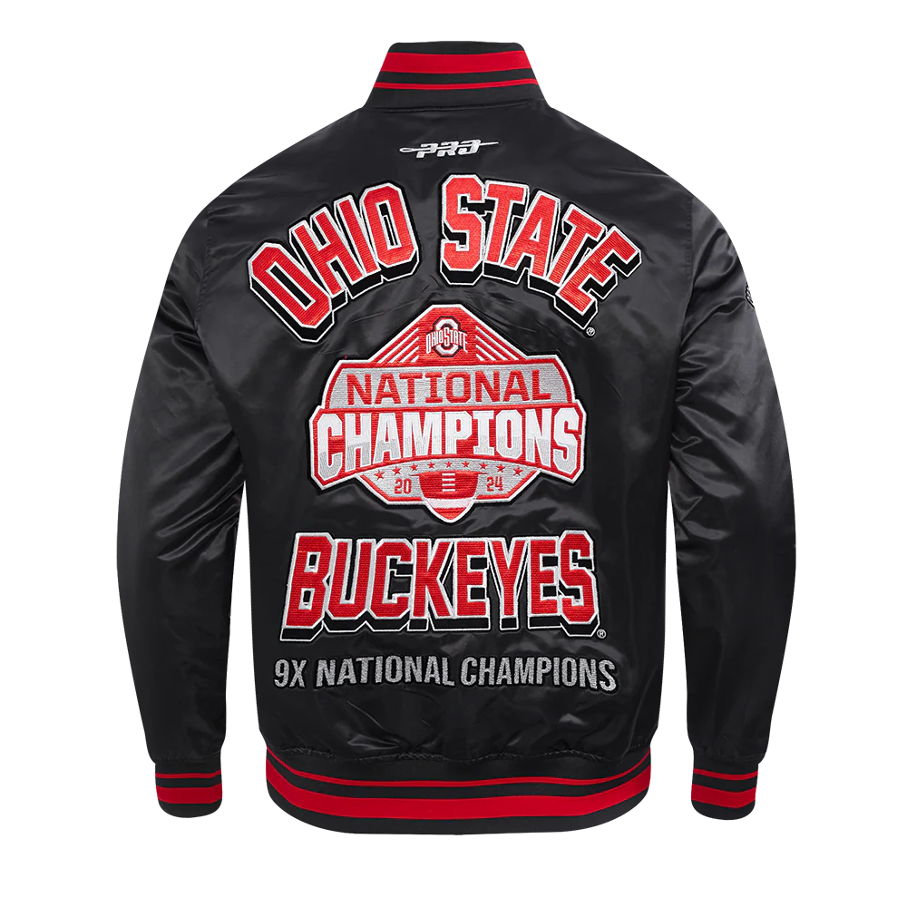 OHIO STATE UNIVERSITY CHAMPIONS MEN'S RIB SATIN JACKET