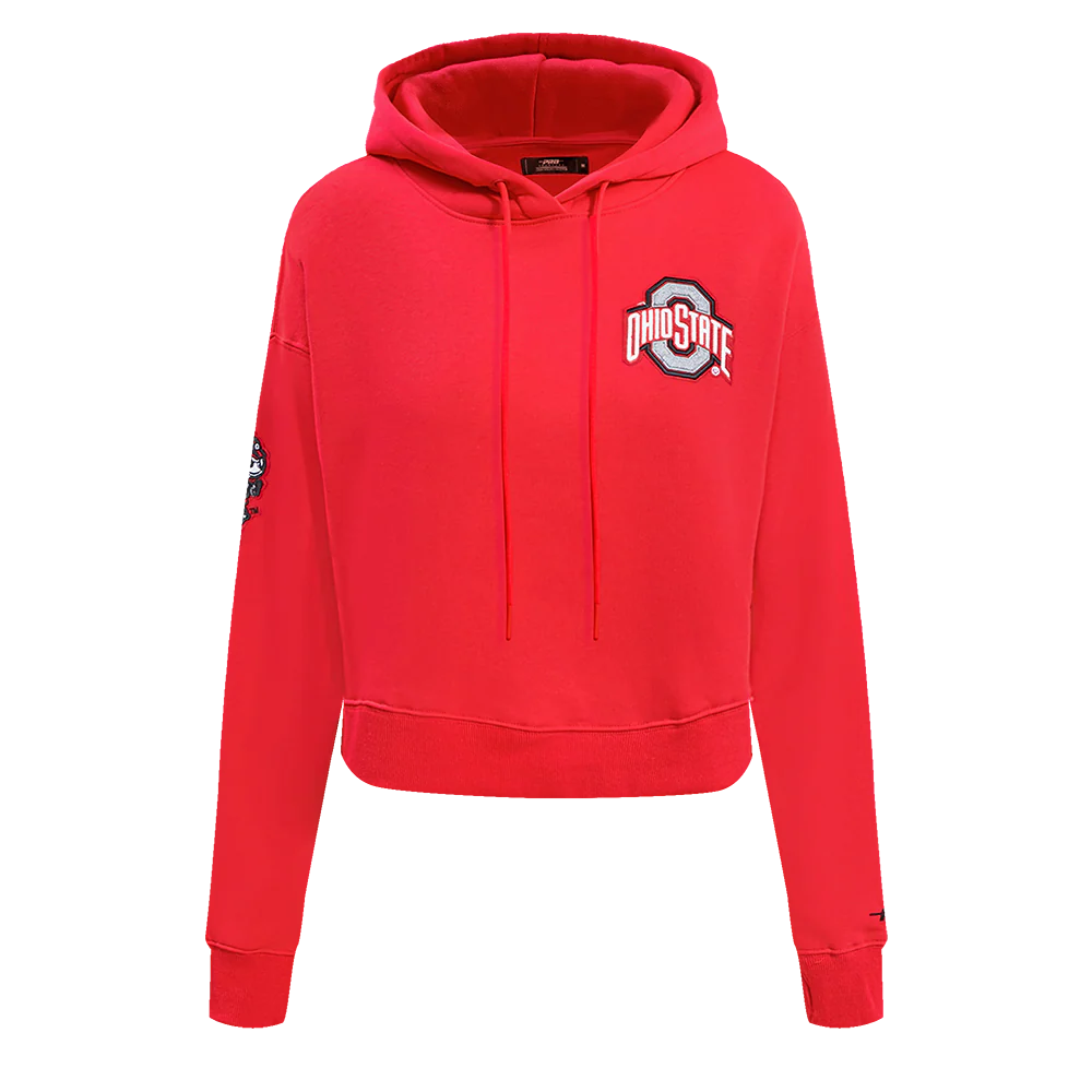 OHIO STATE UNIVERSITY CLASSIC WOMEN'S FLEECE CROPPED PULLOVER HOODIE