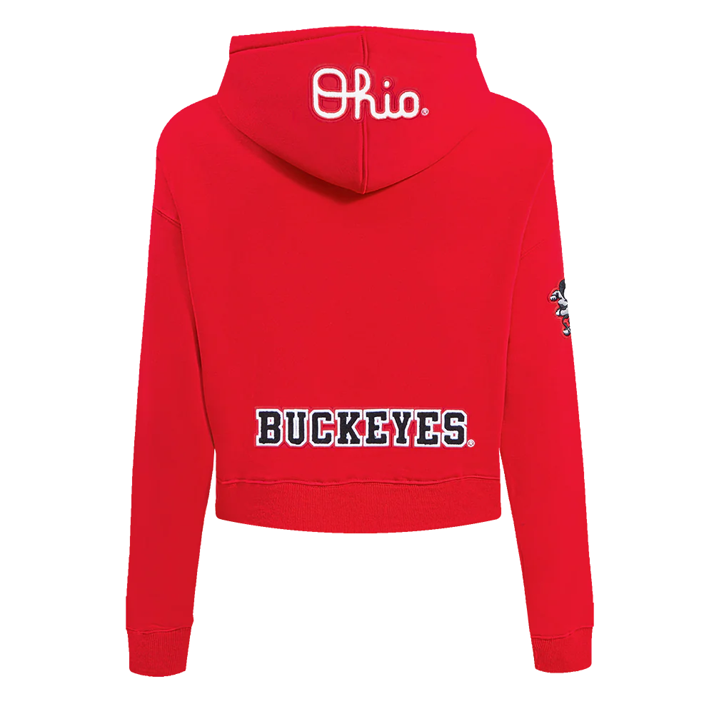 OHIO STATE UNIVERSITY CLASSIC WOMEN'S FLEECE CROPPED PULLOVER HOODIE