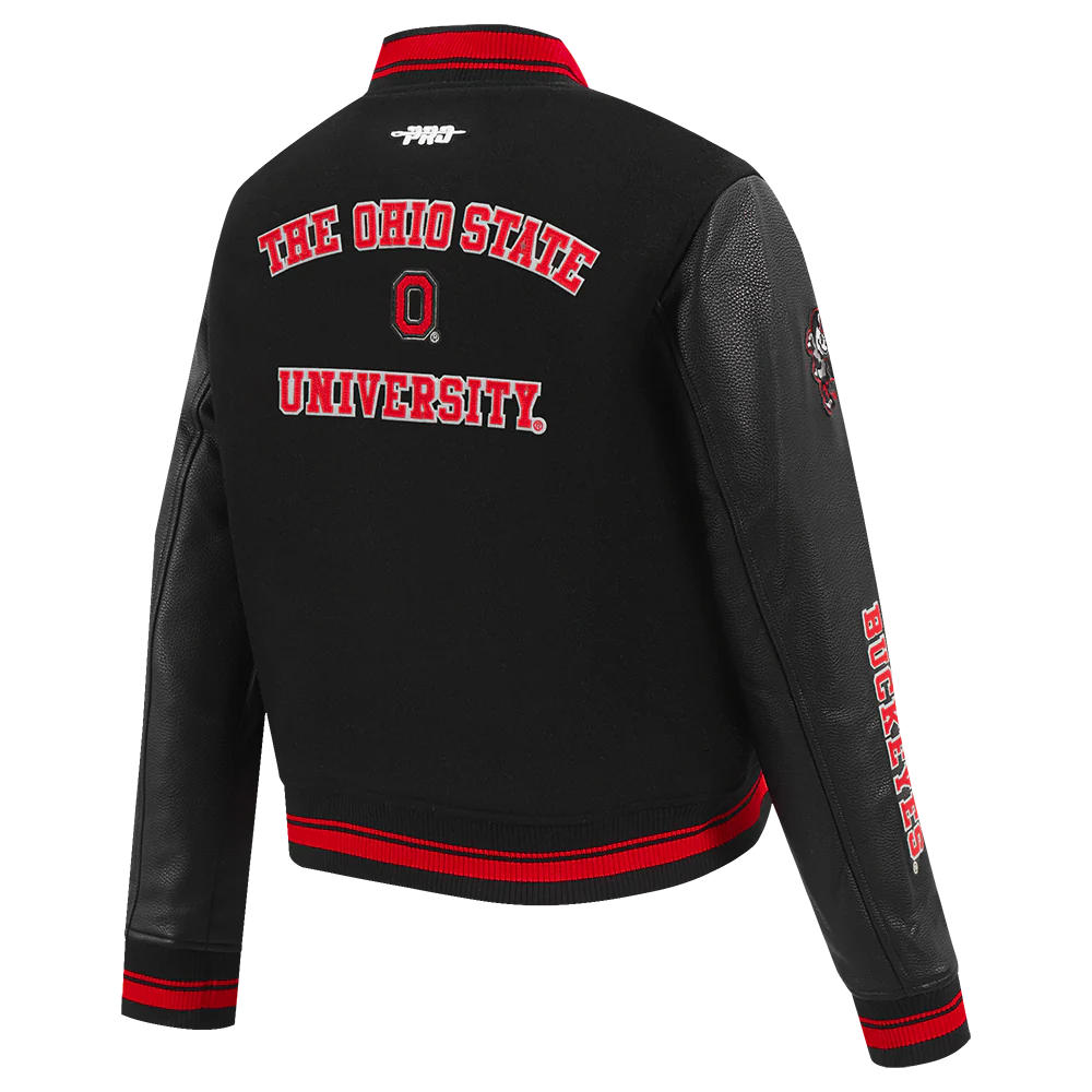 OHIO STATE UNIVERSITY CLASSIC WOMEN'S RIB WOOL VARSITY JACKET