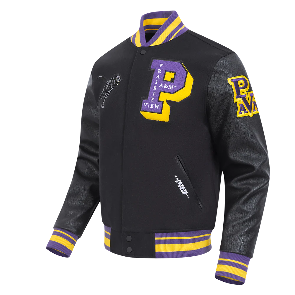 PRAIRIE VIEW A&M UNIVERSITY CLASSIC RIB WOOL VARSITY JACKET