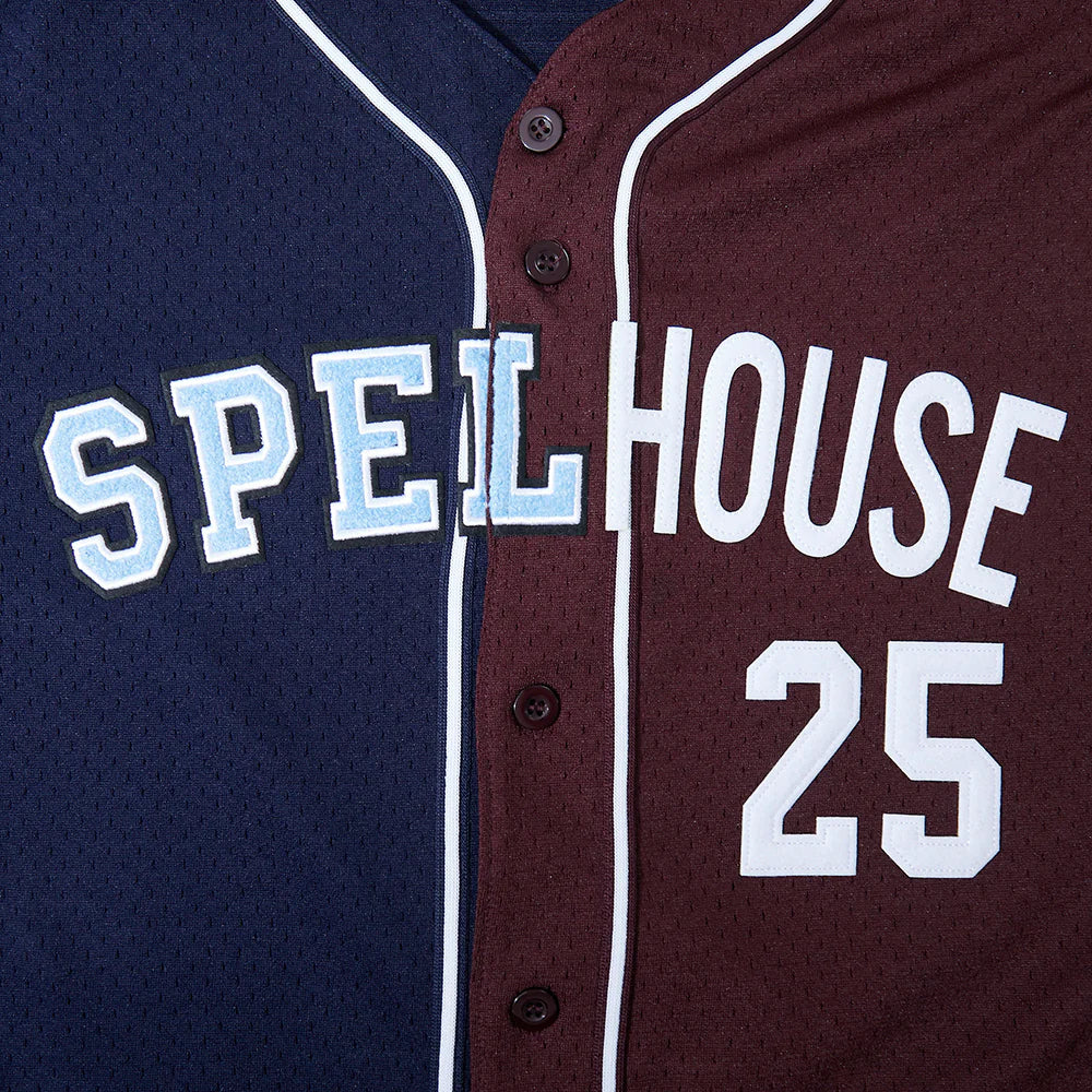 COLLEGE SPELHOUSE HOMECOMING MEN'S SPLIT MESH BUTTON DOWN SHIRT