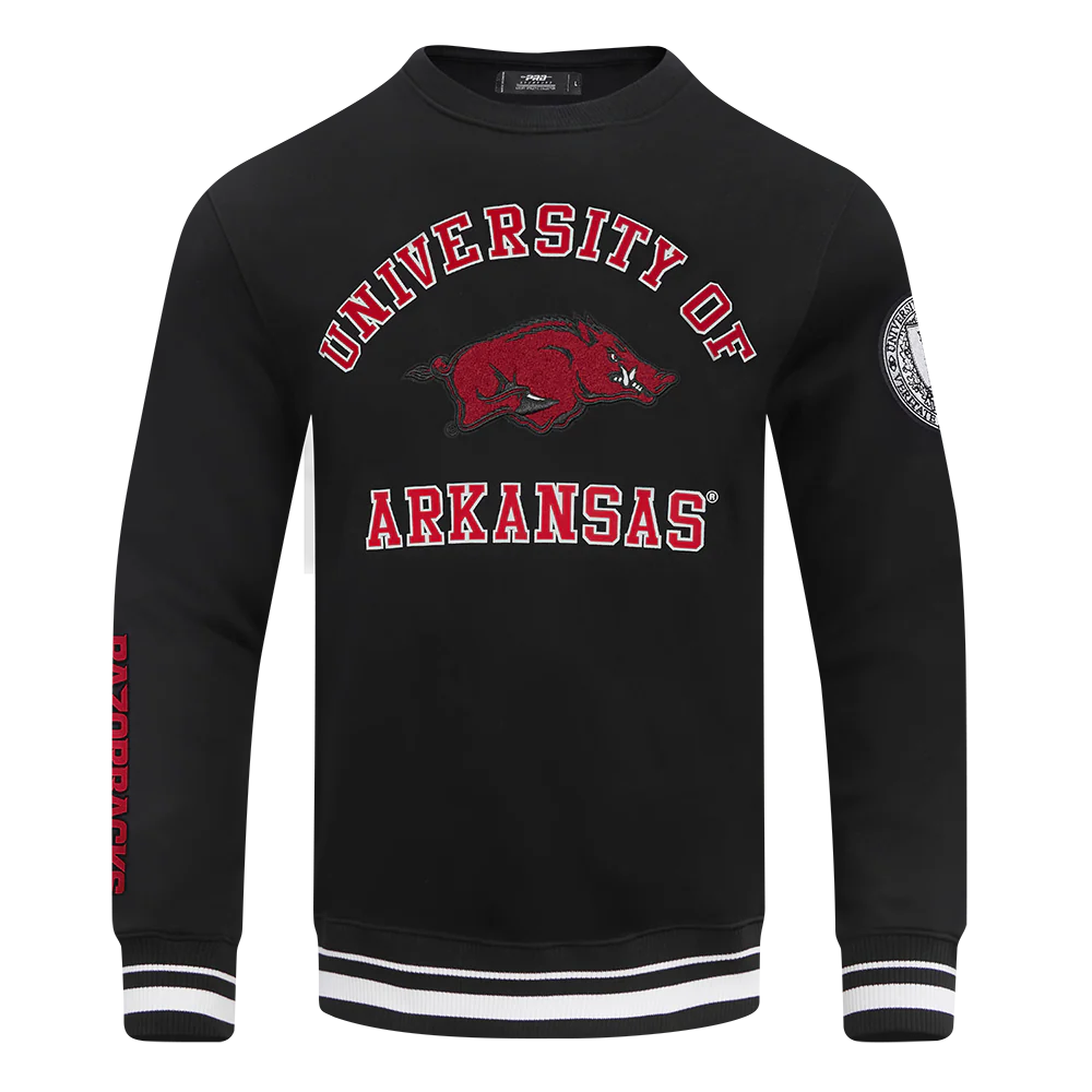 UNIVERSITY OF ARKANSAS CLASSIC MEN'S STACKED LOGO CREWNECK