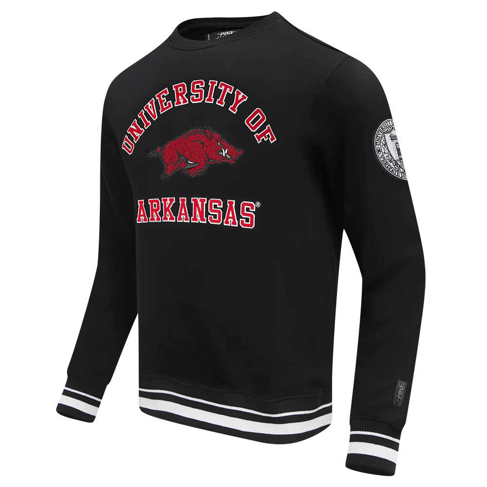 UNIVERSITY OF ARKANSAS CLASSIC MEN'S STACKED LOGO CREWNECK