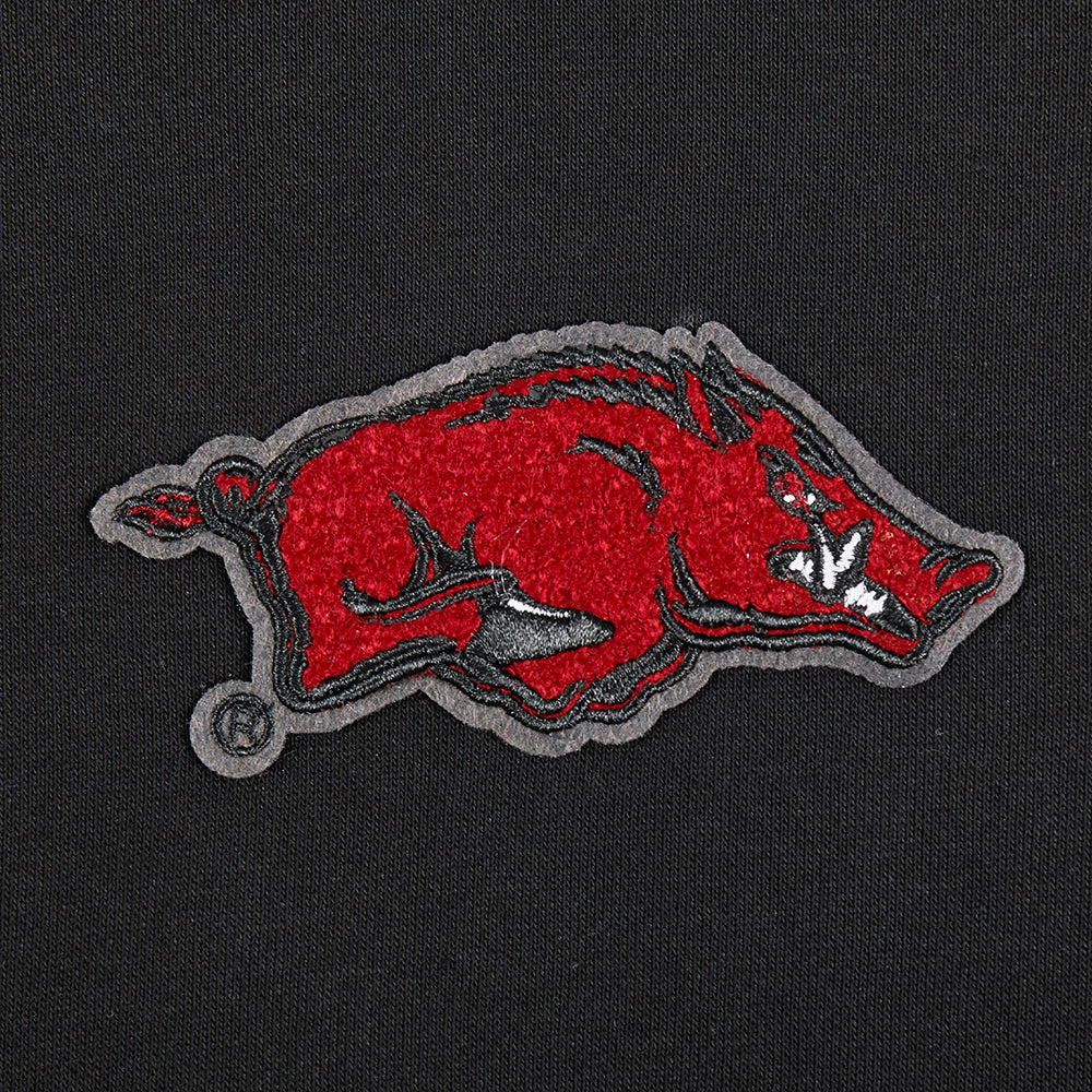 UNIVERSITY OF ARKANSAS FAYETTEVILLE CLASSIC RIB FLEECE CROPPED PULLOVER HOODIE