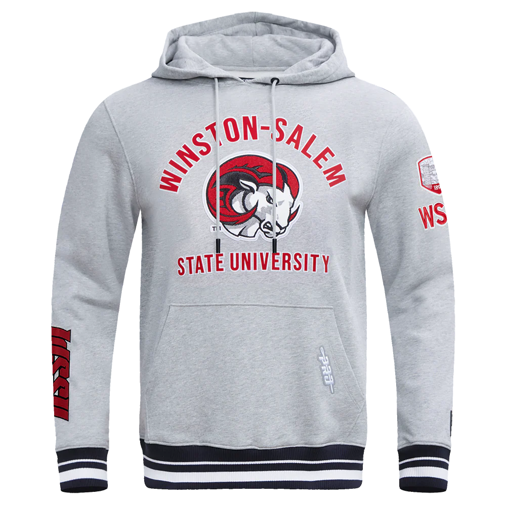 WINSTON SALEM STATE UNIVERSITY CLASSIC MEN'S STACKED LOGO PO HOODIE