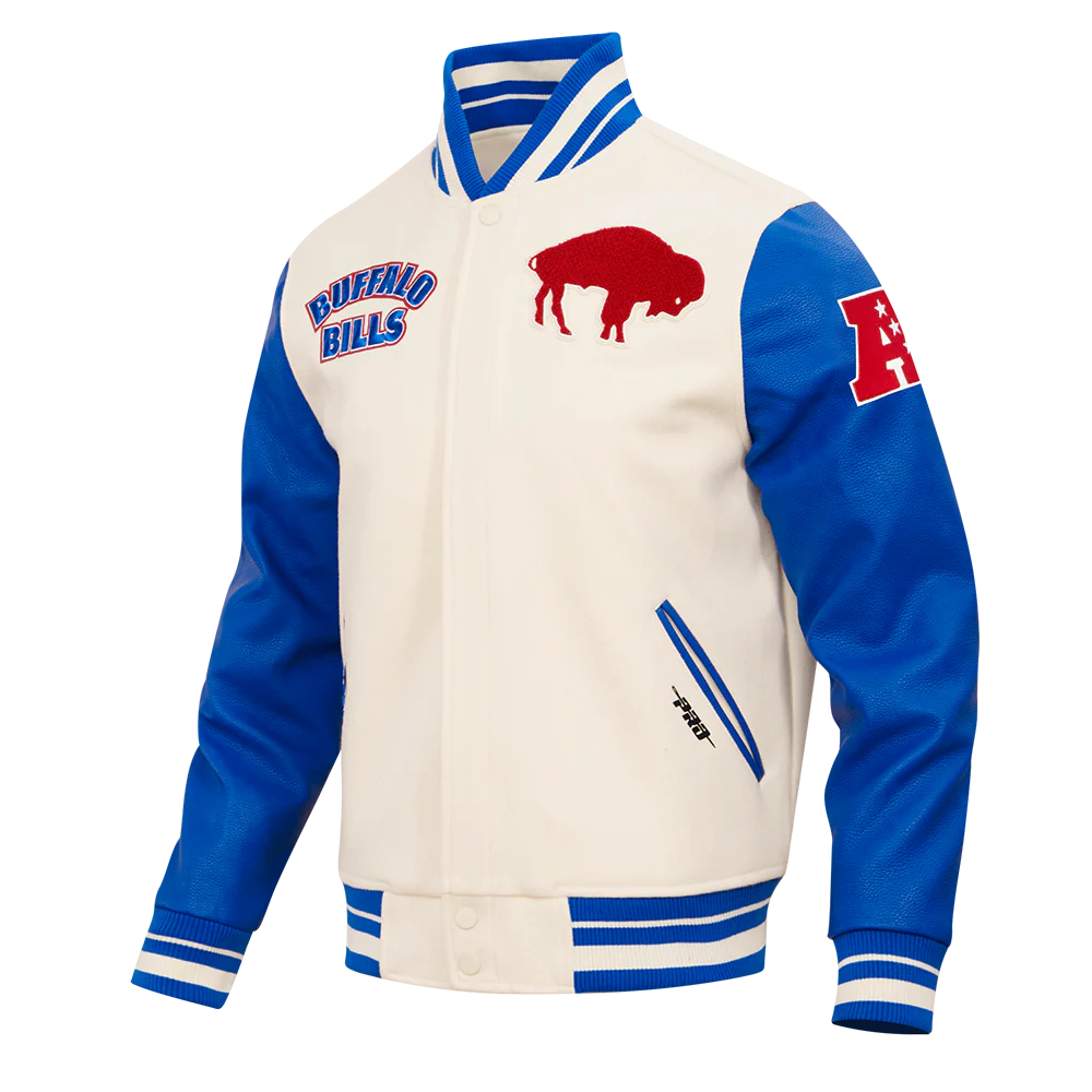 NFL BUFFALO BILLS RETRO CLASSIC MEN'S RIB WOOL VARSITY JACKET
