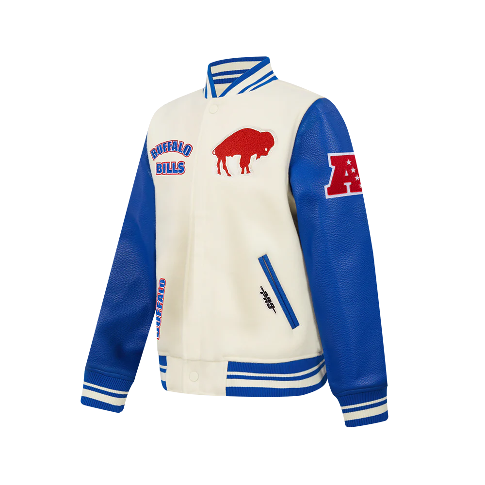 NFL BUFFALO BILLS RETRO CLASSIC BIG BOYS RIB WOOL VARSITY JACKET