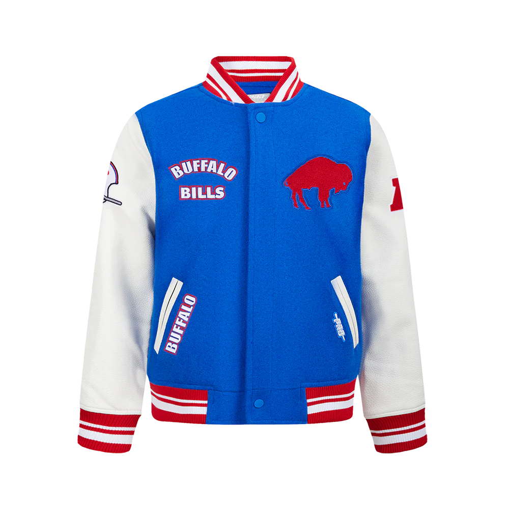 NFL BUFFALO BILLS RETRO CLASSIC BIG BOYS RIB WOOL VARSITY JACKET