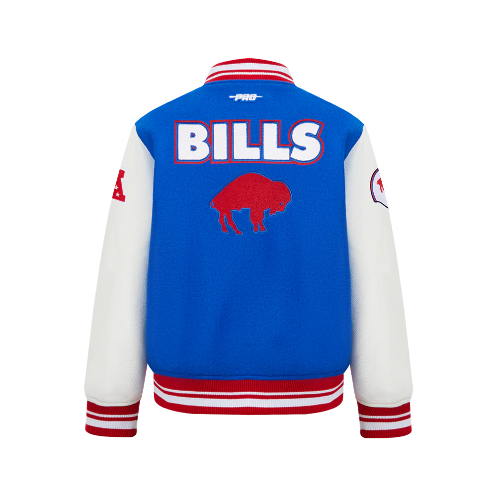 NFL BUFFALO BILLS RETRO CLASSIC BIG BOYS RIB WOOL VARSITY JACKET