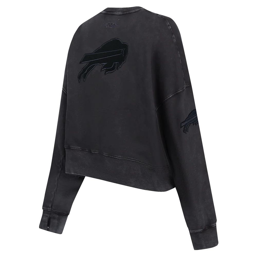NFL BUFFALO BILLS WASHED CLASSIC WOMEN'S ENZYME WASH FT CREWNECK