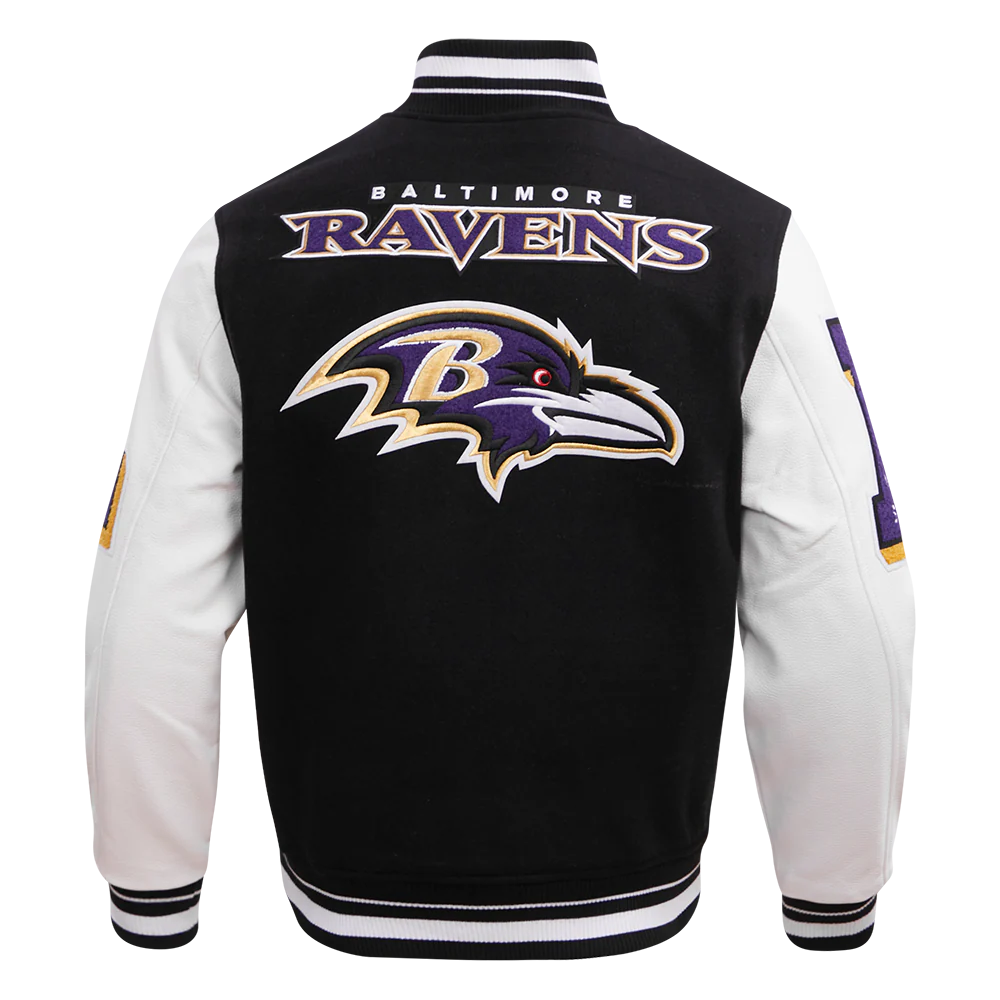 NFL BALTIMORE RAVENS MASHUP MEN'S RIB WOOL VARSITY JACKET