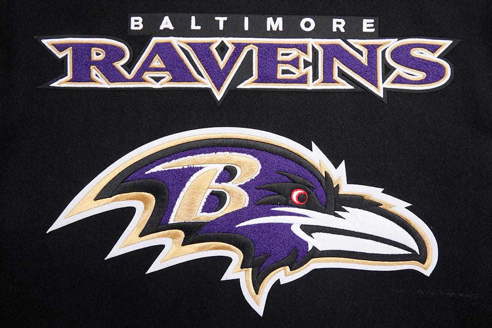 NFL BALTIMORE RAVENS MASHUP MEN'S RIB WOOL VARSITY JACKET