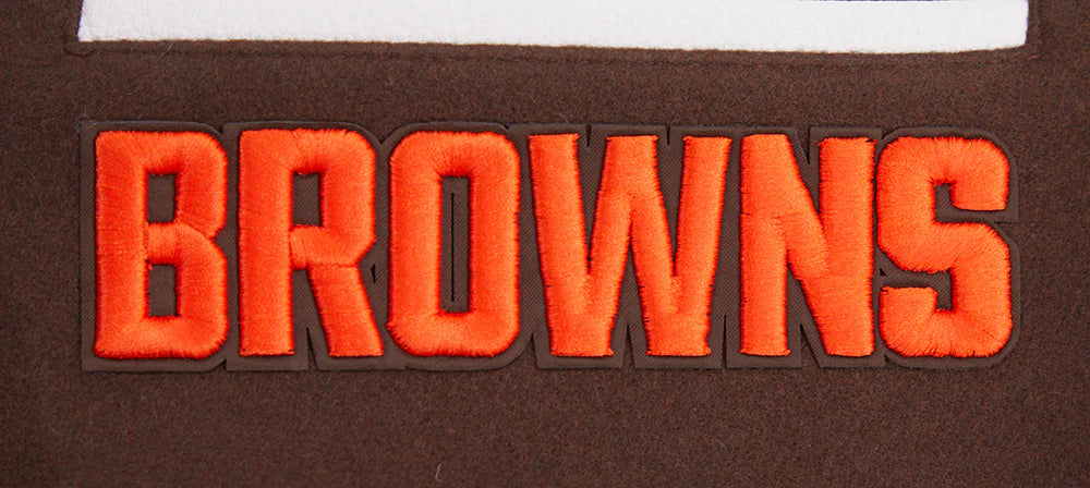 NFL CLEVELAND BROWNS MASHUP MEN'S RIB WOOL VARSITY JACKET