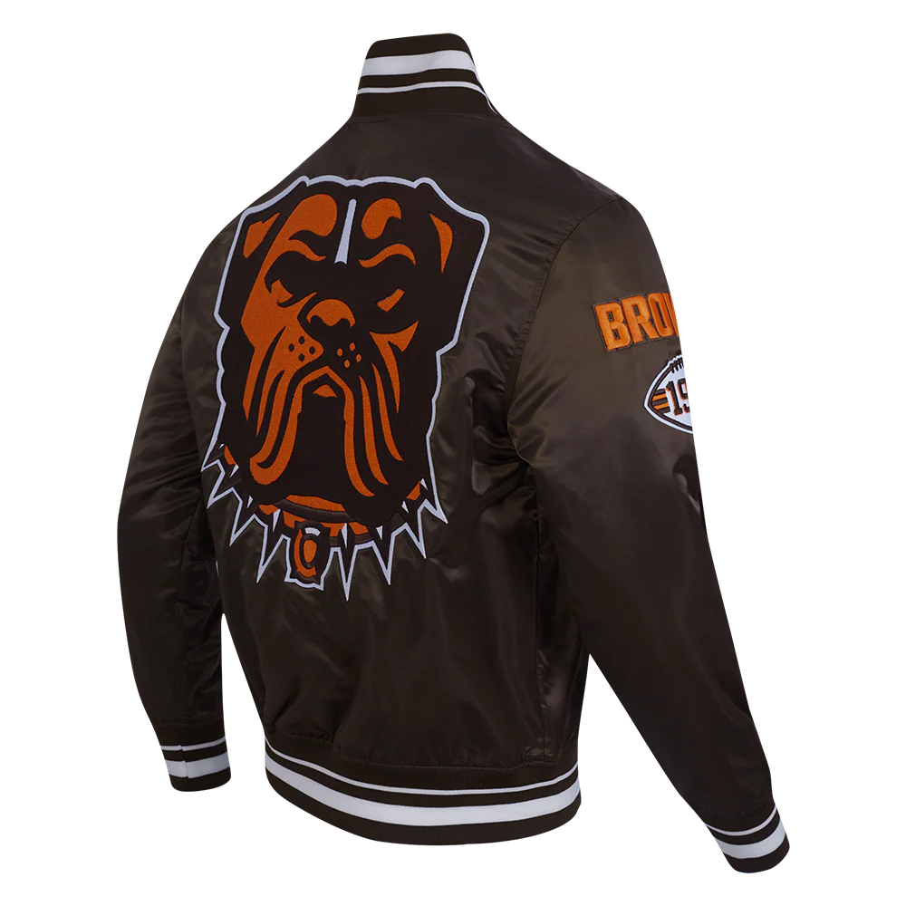 NFL CLEVELAND BROWNS MASHUP MEN'S RIB SATIN JACKET