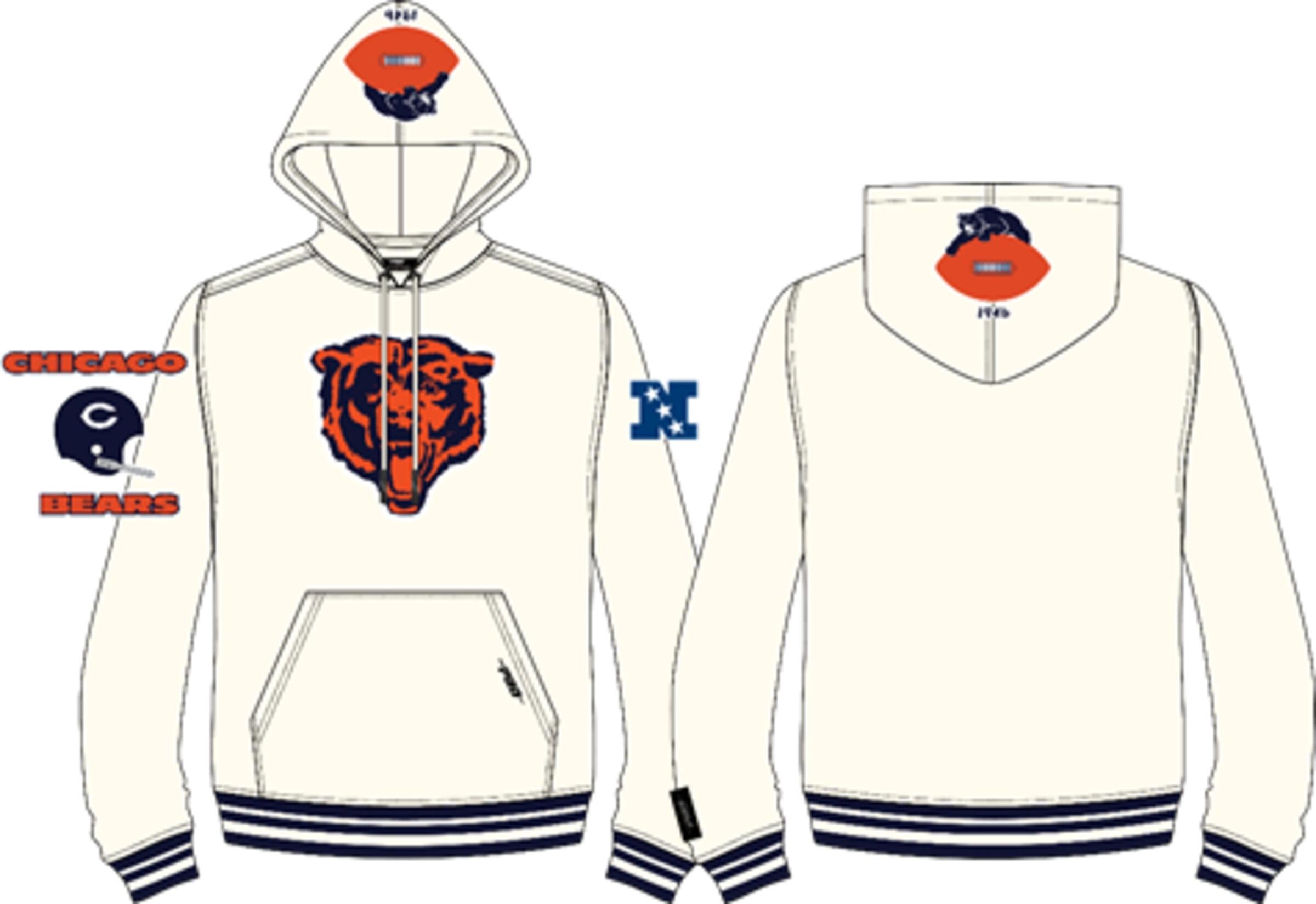 CHICAGO BEARS RETRO CLASSIC FLC PO HOODIE