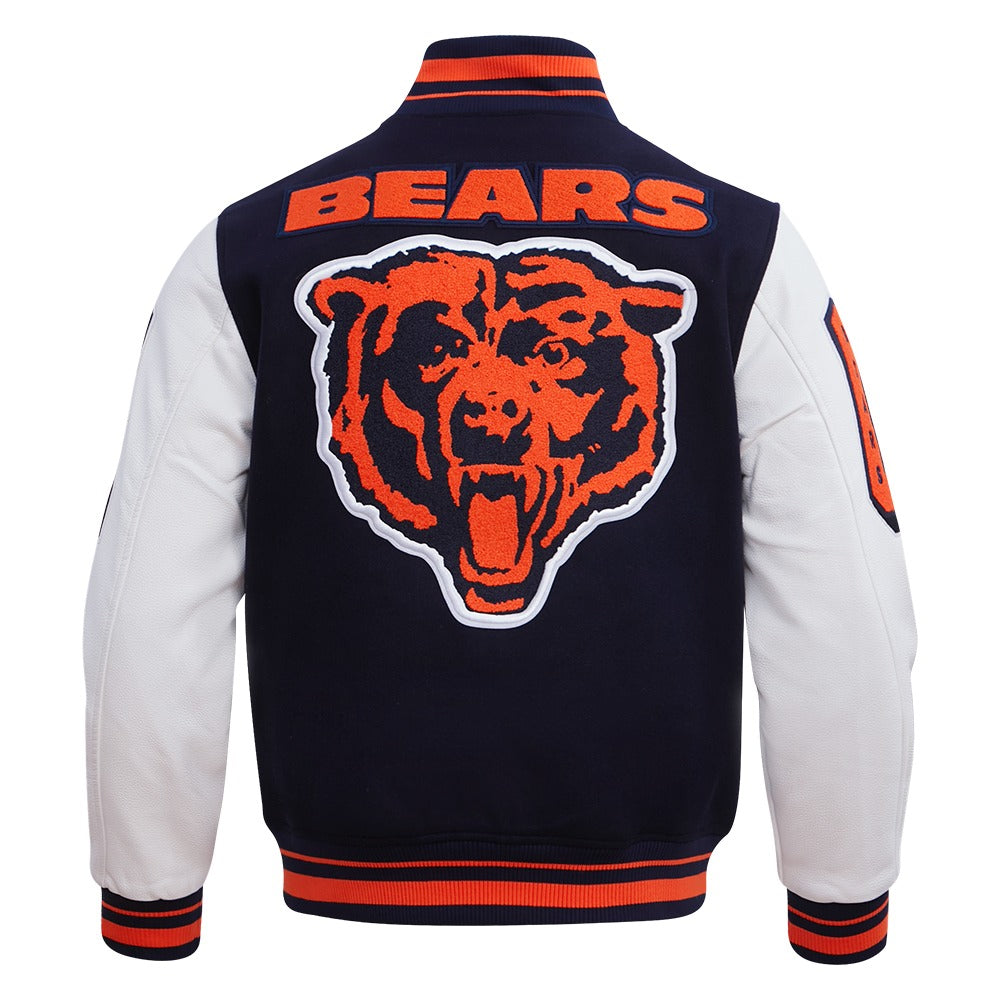 CHICAGO BEARS MASH UP RIB WOOL VARSITY JACKET